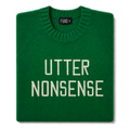 Made-in-England "Utter Nonsense" Embroidered Jumper Green/Ivory Archive Edit