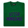 utter-nonsense-embroidered-jumper-green-purple-archive-edit folded