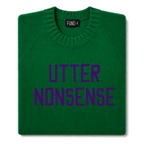utter-nonsense-embroidered-jumper-green-purple-archive-edit folded