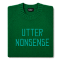 Made-in-England "Utter Nonsense" Embroidered Jumper Green/Turquoise Archive Edit