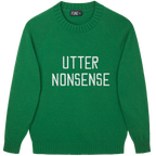 Made-in-England "Utter Nonsense" Embroidered Jumper Green/White Archive Edit in Green