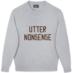Made-in-England "Utter Nonsense" Embroidered Jumper Grey/Brown Archive Edit in Grey