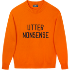 Made-in-England "Utter Nonsense" Embroidered Jumper Orange/Navy Archive Edit in Orange
