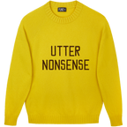 Made-in-England "Utter Nonsense" Embroidered Jumper Yellow/Brown Archive Edit in Yellow