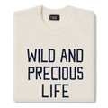 Made-in-England "Wild and Precious Life" Embroidered Jumper Ivory/Navy Archive Edit