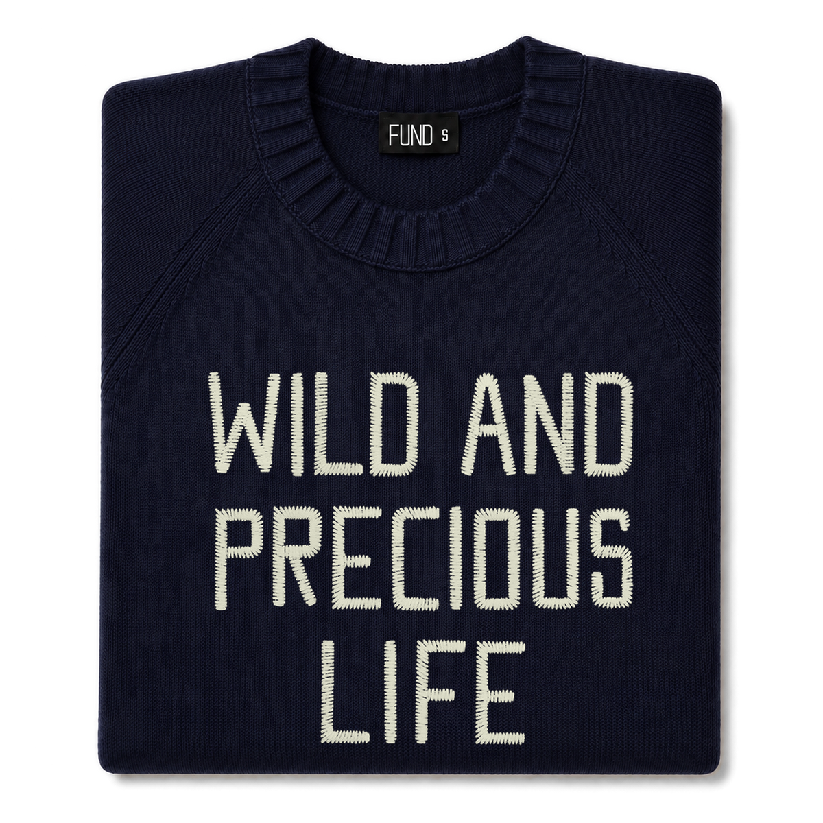 Made-in-England "Wild and Precious Life" Embroidered Jumper