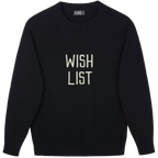 Made-in-England "Wish List" Embroidered Jumper Black/Ivory Archive Edit in Black